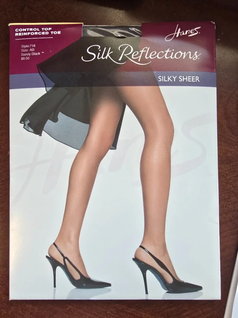 Hanes Silk Reflections Pantyhose Control Top Barely Black Size AB New Macy's